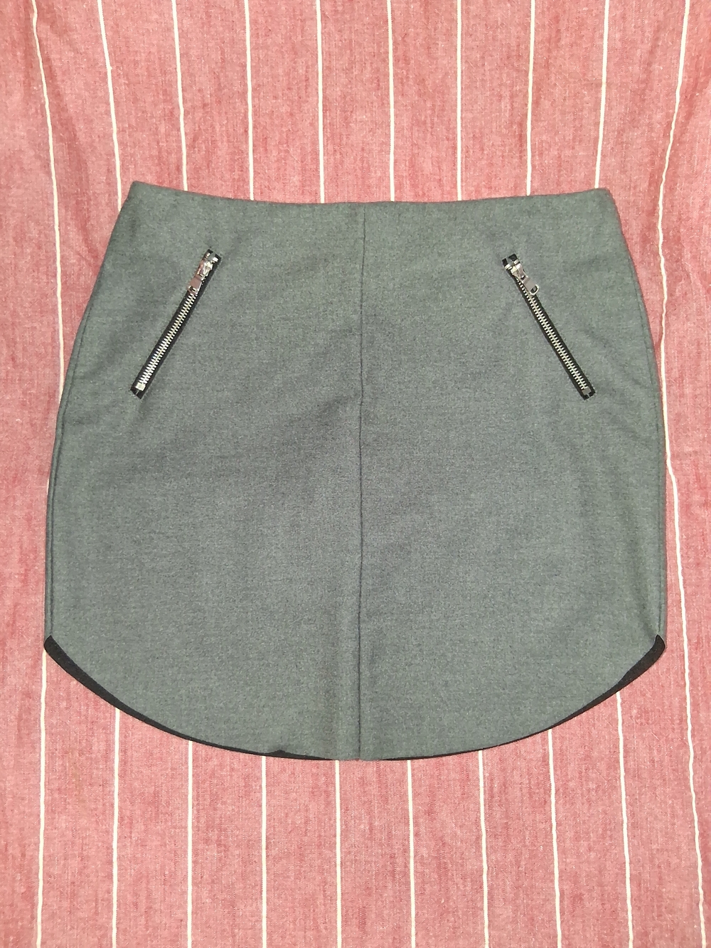 H&M Charcoal Mini Skirt with Zip Accents